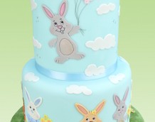 Balloon Bunny - This fun cake has been made with our Bunny Set (clouds from our Countryside Silhouette Set).